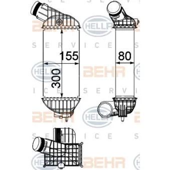 Intercooler, échangeur HELLA 8ML 376 746-781