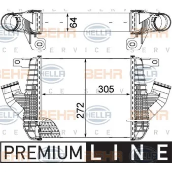 Intercooler, échangeur HELLA 8ML 376 751-231