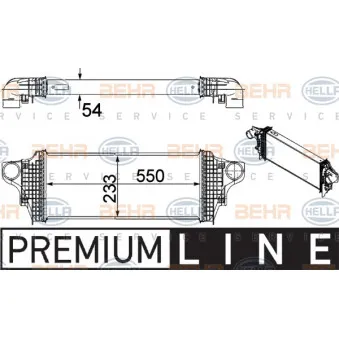 Intercooler, échangeur HELLA 8ML 376 754-611