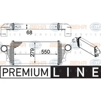 Intercooler, échangeur HELLA 8ML 376 754-621