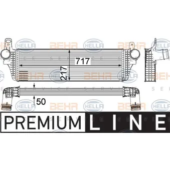 Intercooler, échangeur HELLA 8ML 376 755-471