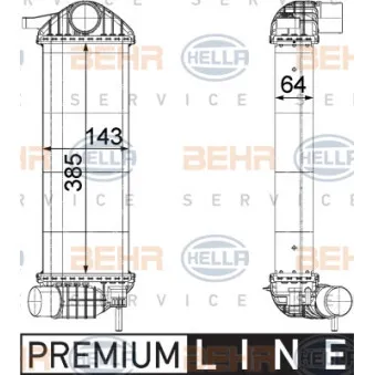 Intercooler, échangeur HELLA 8ML 376 755-551