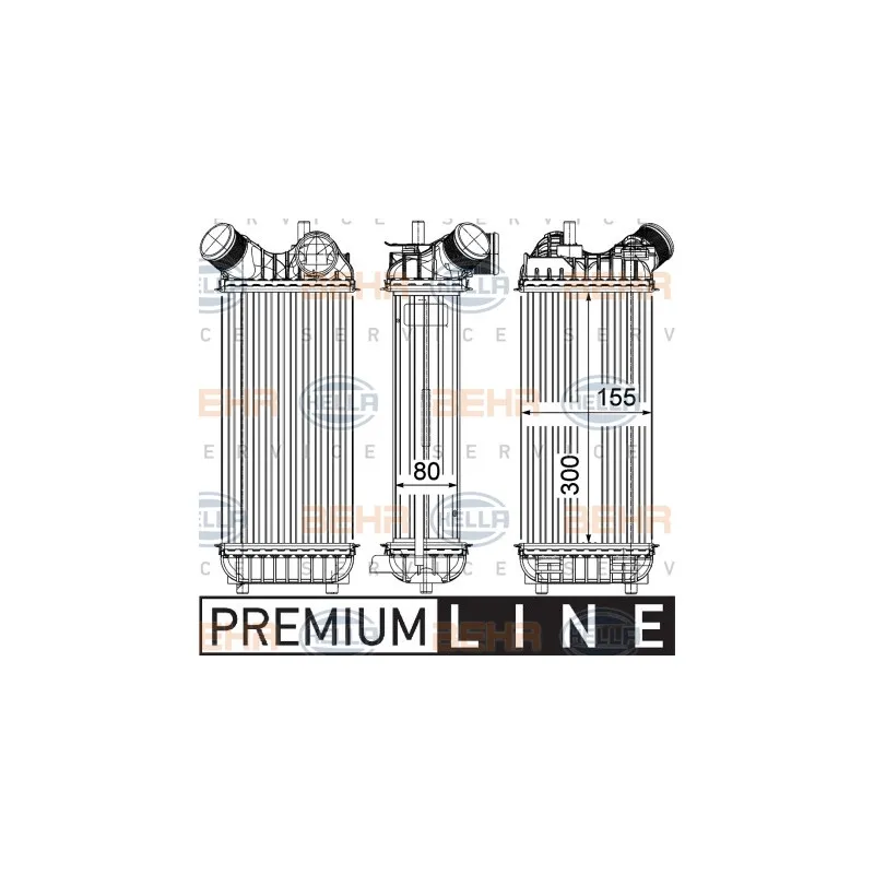 Intercooler, échangeur HELLA 8ML 376 755-611