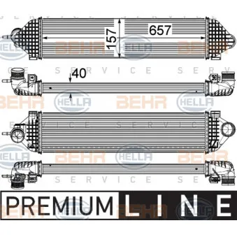 Intercooler, échangeur HELLA 8ML 376 755-621