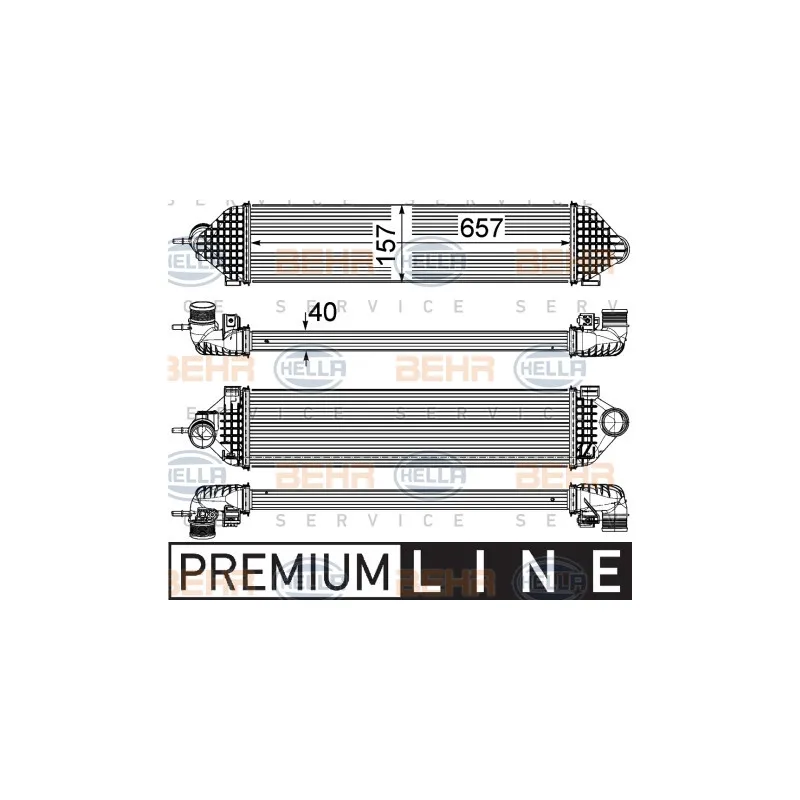 Intercooler, échangeur HELLA 8ML 376 755-621