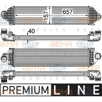 Intercooler, échangeur HELLA 8ML 376 755-631
