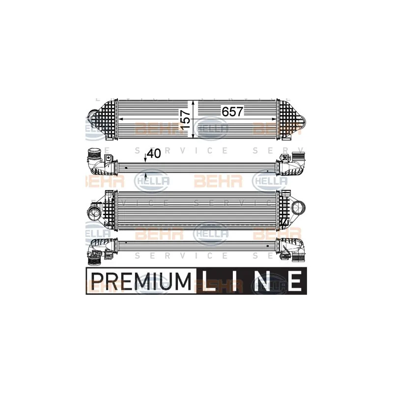Intercooler, échangeur HELLA 8ML 376 755-631