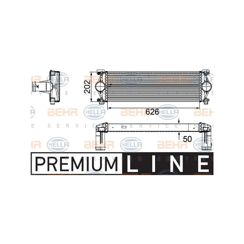 Intercooler, échangeur HELLA 8ML 376 756-121