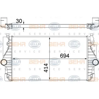 Intercooler, échangeur HELLA 8ML 376 756-141