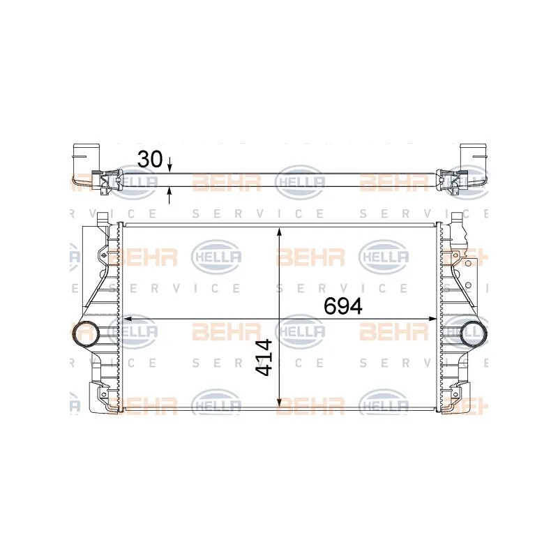 Intercooler, échangeur HELLA 8ML 376 756-141