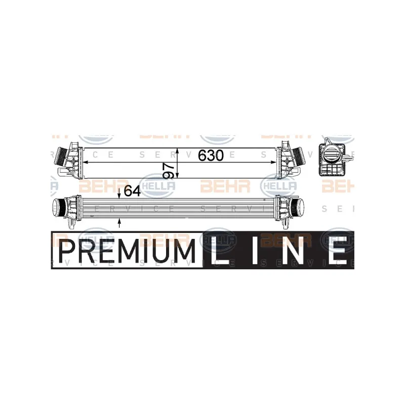 Intercooler, échangeur HELLA 8ML 376 756-291