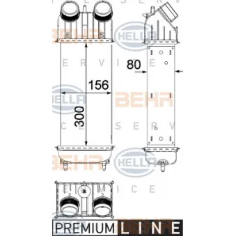 Intercooler, échangeur HELLA 8ML 376 756-401