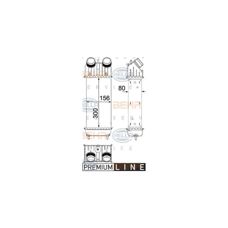 Intercooler, échangeur HELLA 8ML 376 756-401