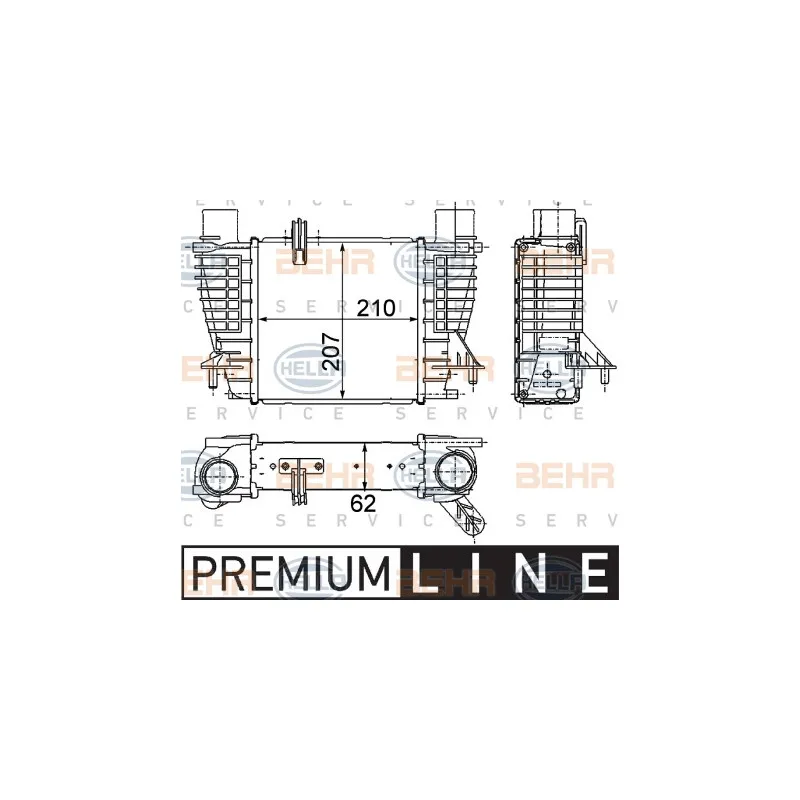 Intercooler, échangeur HELLA 8ML 376 756-621