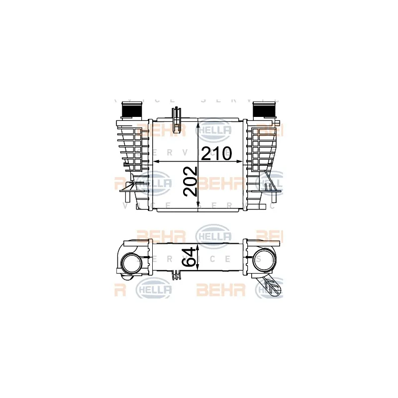Intercooler, échangeur HELLA 8ML 376 756-624