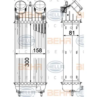 Intercooler, échangeur HELLA 8ML 376 756-741