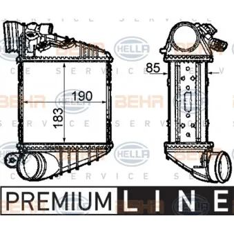 Intercooler, échangeur HELLA 8ML 376 760-591