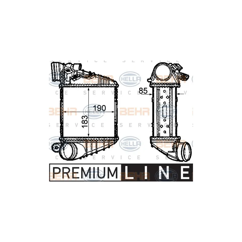 Intercooler, échangeur HELLA 8ML 376 760-591