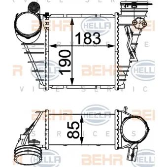 Intercooler, échangeur HELLA 8ML 376 760-594