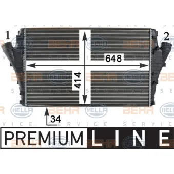 Intercooler, échangeur HELLA 8ML 376 760-611