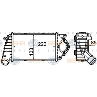 Intercooler, échangeur HELLA 8ML 376 760-631
