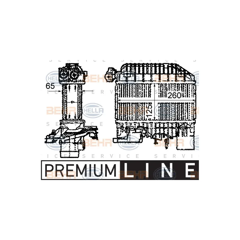 Intercooler, échangeur HELLA 8ML 376 760-651