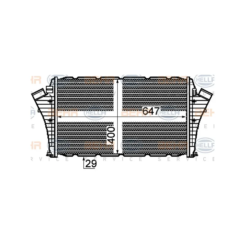Intercooler, échangeur HELLA 8ML 376 760-661