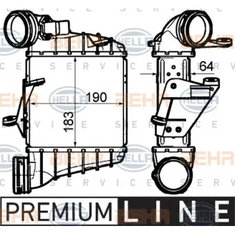 Intercooler, échangeur HELLA 8ML 376 760-681