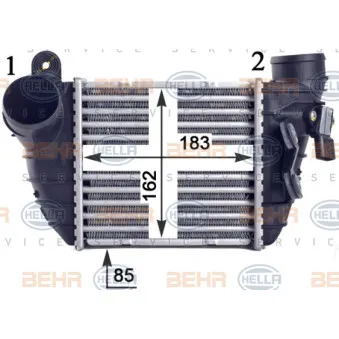 Intercooler, échangeur HELLA 8ML 376 760-701