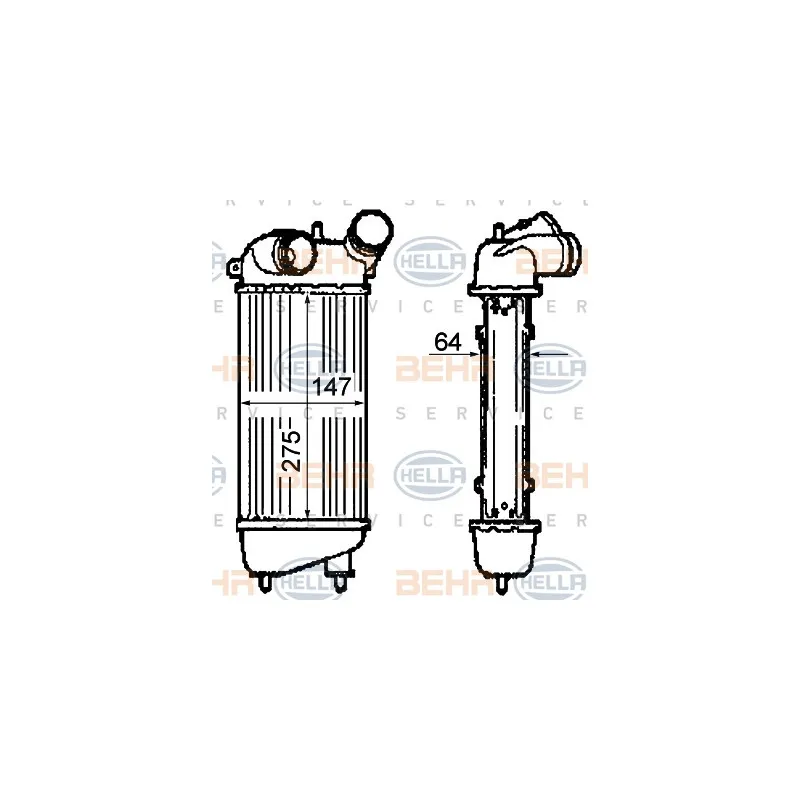 Intercooler, échangeur HELLA 8ML 376 760-711