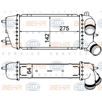 Intercooler, échangeur HELLA 8ML 376 760-714