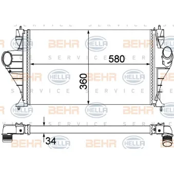 Intercooler, échangeur HELLA 8ML 376 762-751