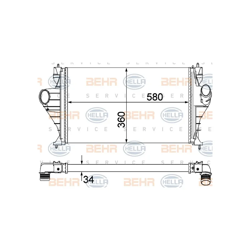 Intercooler, échangeur HELLA 8ML 376 762-751