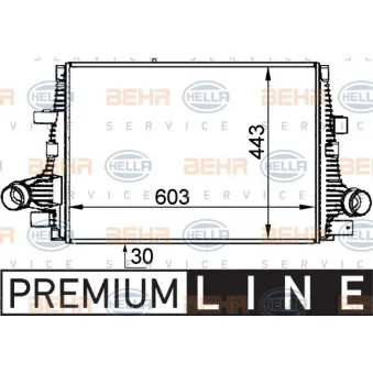 Intercooler, échangeur HELLA 8ML 376 765-061