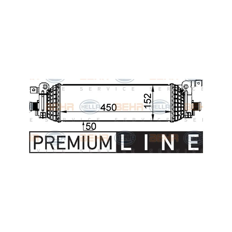 Intercooler, échangeur HELLA 8ML 376 765-071