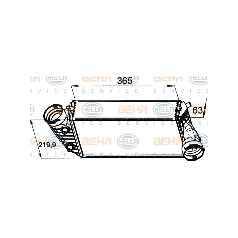 Intercooler, échangeur HELLA 8ML 376 765-451