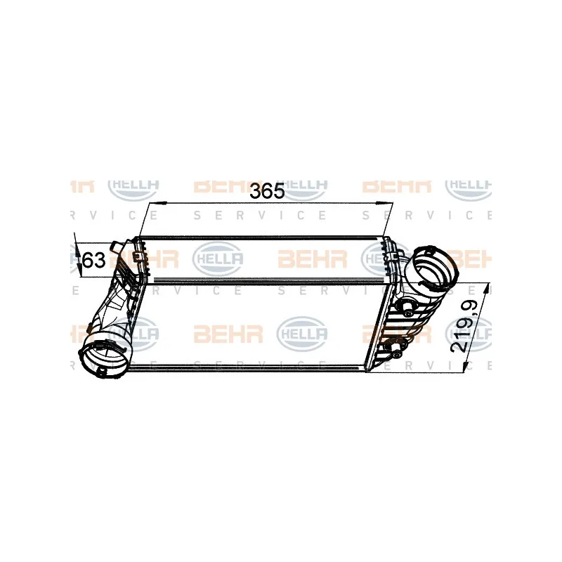 Intercooler, échangeur HELLA 8ML 376 765-471