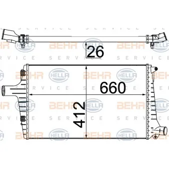 Intercooler, échangeur HELLA 8ML 376 776-044