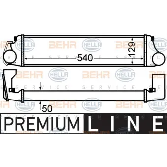 Intercooler, échangeur HELLA 8ML 376 776-131
