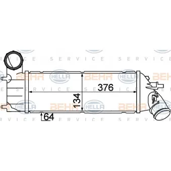 Intercooler, échangeur HELLA 8ML 376 776-251