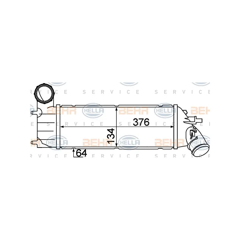 Intercooler, échangeur HELLA 8ML 376 776-251