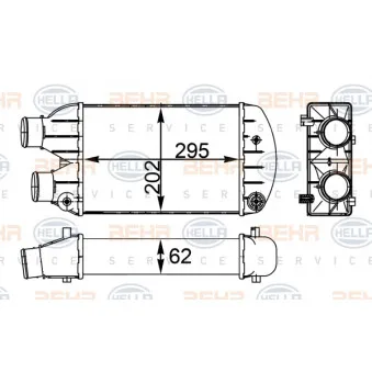 Intercooler, échangeur HELLA 8ML 376 776-274