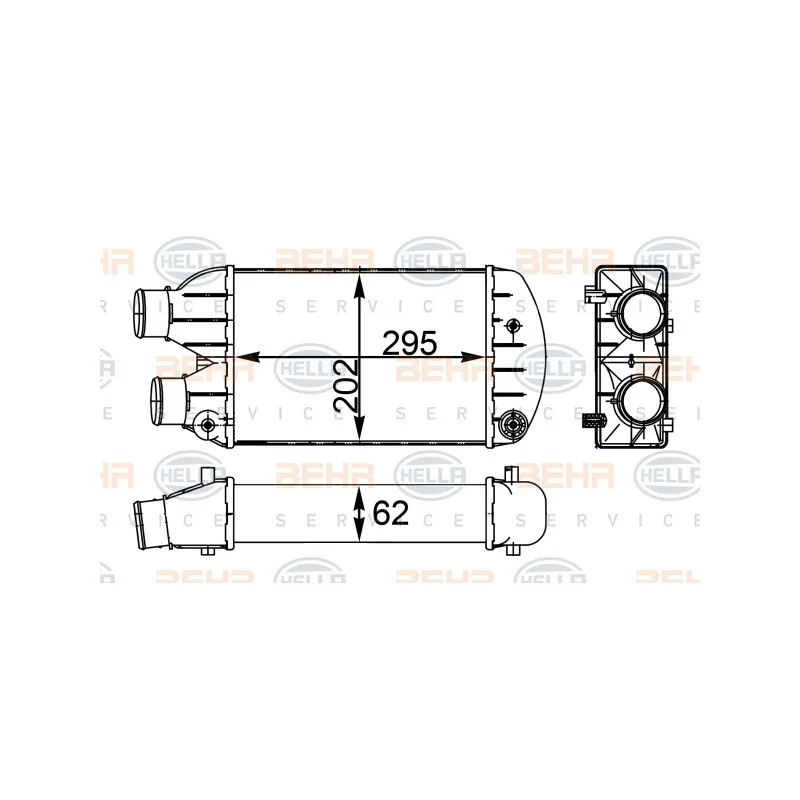 Intercooler, échangeur HELLA 8ML 376 776-274