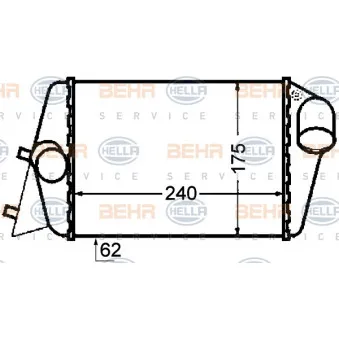 Intercooler, échangeur HELLA 8ML 376 776-281