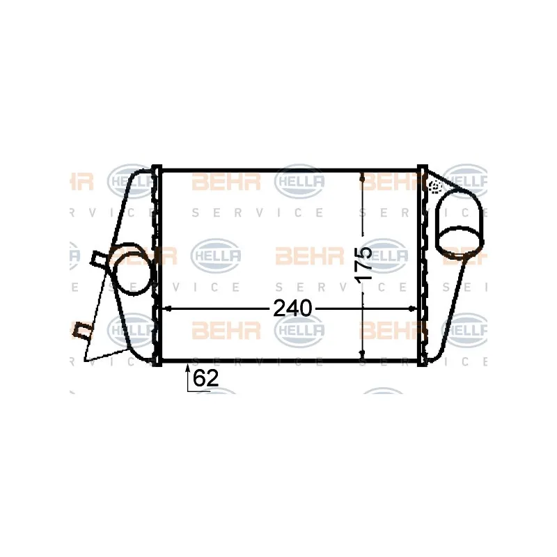 Intercooler, échangeur HELLA 8ML 376 776-281