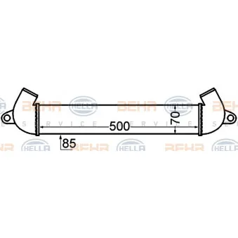 Intercooler, échangeur HELLA 8ML 376 776-291