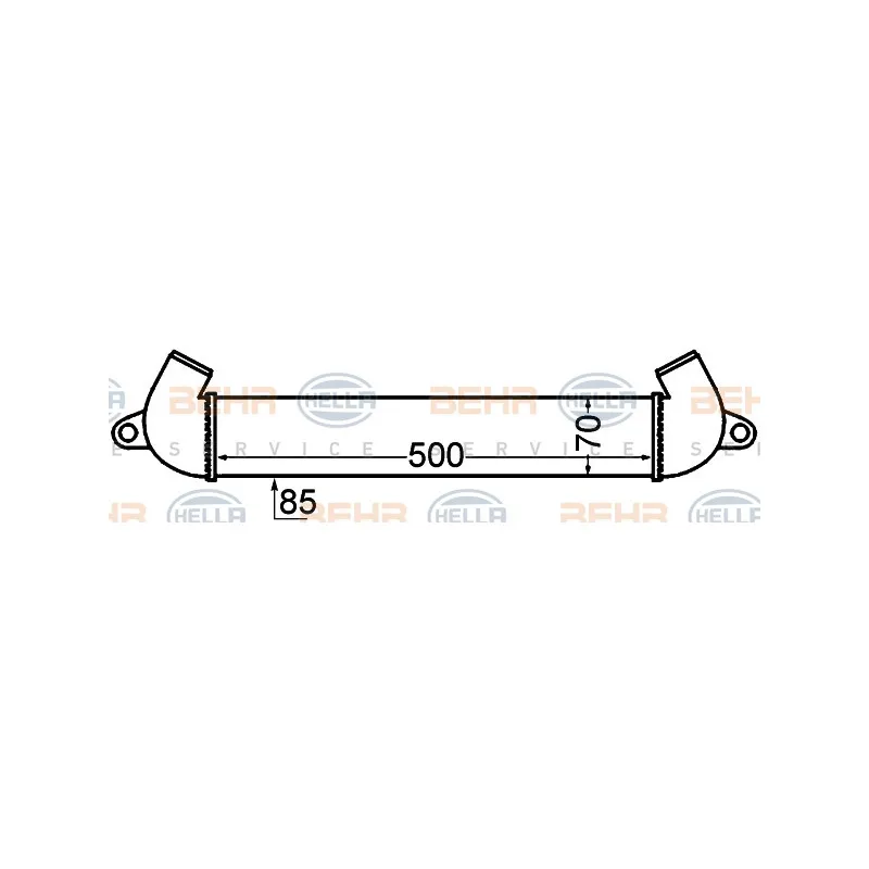 Intercooler, échangeur HELLA 8ML 376 776-291
