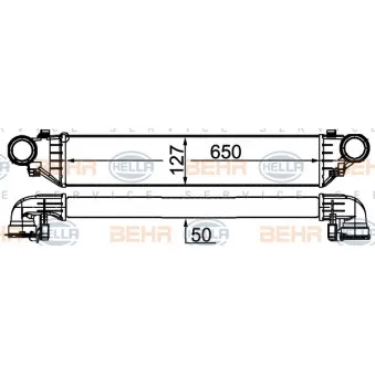 Intercooler, échangeur HELLA 8ML 376 776-354