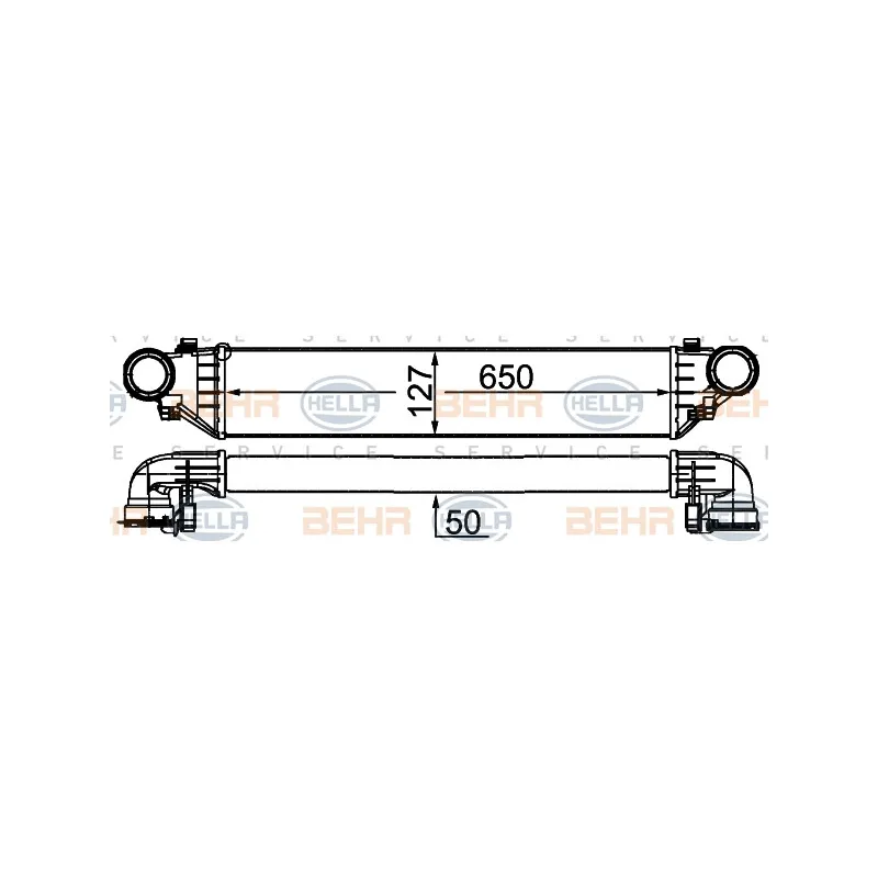 Intercooler, échangeur HELLA 8ML 376 776-354
