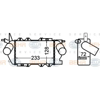 Intercooler, échangeur HELLA 8ML 376 776-411